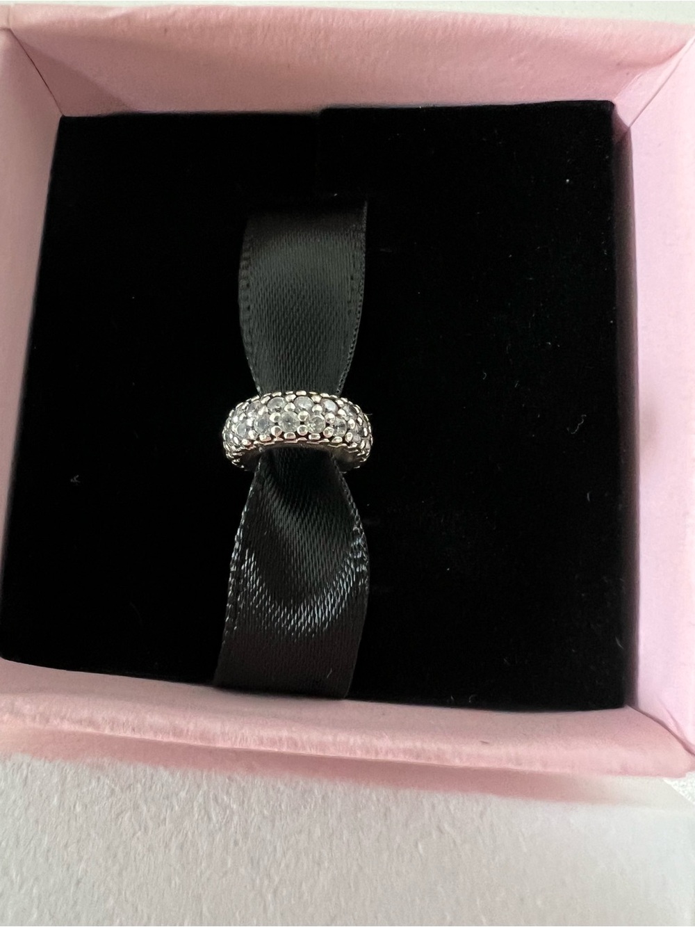 Pandora Jewelry Sparkle Crystal Sterling 925 Spacer Charm Box/Tissue/Pandora Bag